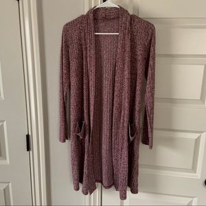 HYBRID & COMPANY Red Ribbed Cardigan Size S